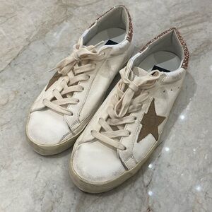 Brand new golden goose super-star Cream and Brown Star Sneakers 38